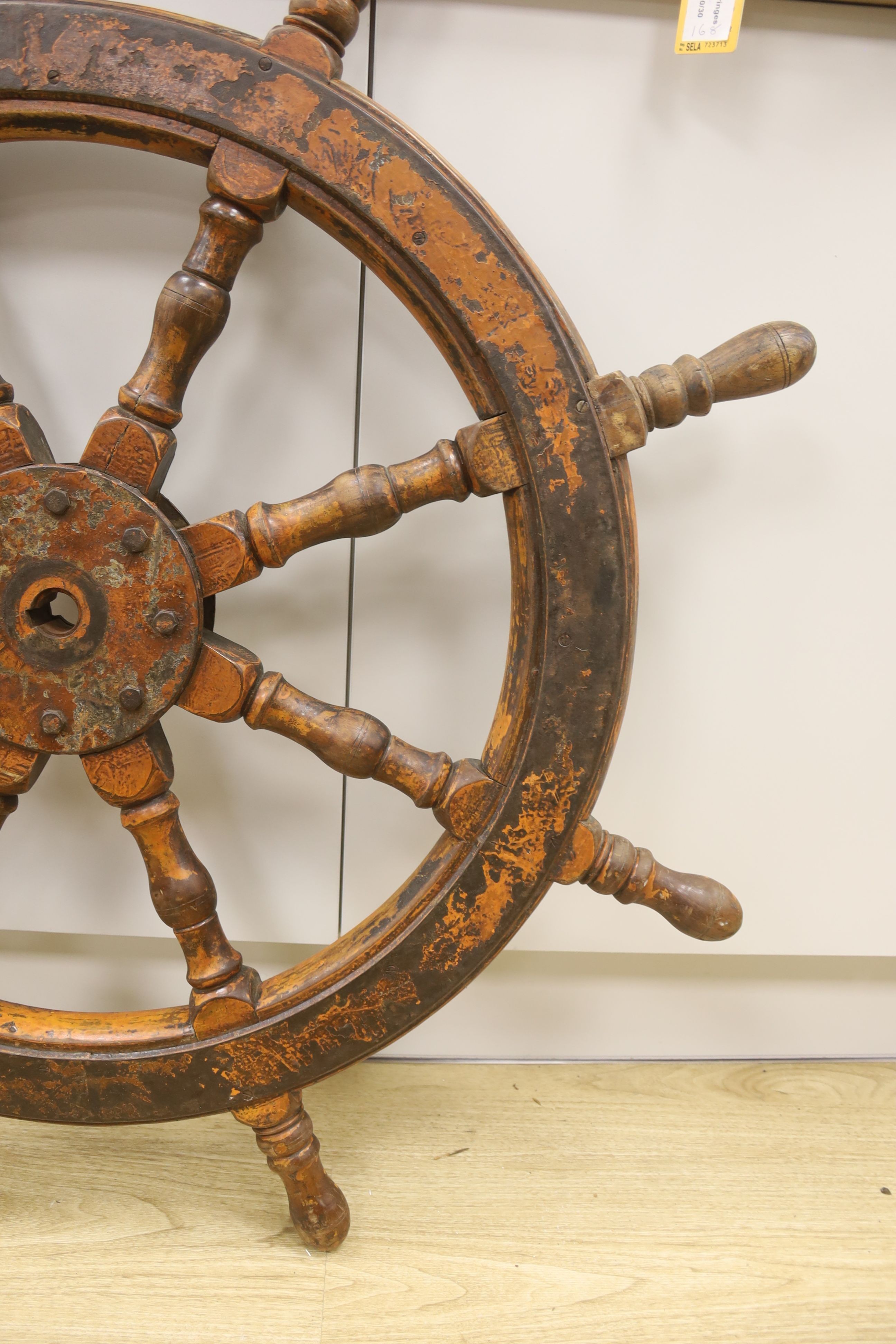 A ship's wheel, diameter 73cm